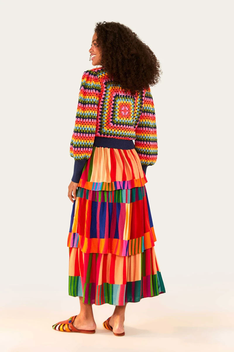 Sunset Stripes Crochet Sweater 2 Sunset Stripes Crochet Sweater - Image 2