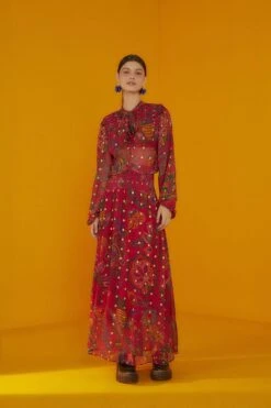 Farm Rio Red Sunset Tapestry Embroidered Maxi Dress -Farm Rio Shoop 301808 03 1