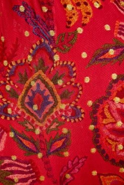 Farm Rio Red Sunset Tapestry Embroidered Maxi Dress -Farm Rio Shoop 301808 05