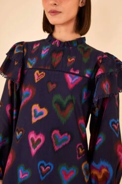 Farm Rio Navy Ikat Dyed Hearts Mini Dress 8 Farm Rio Navy Ikat Dyed Hearts Mini Dress -Farm Rio Shoop 301817 03