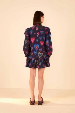 Farm Rio Navy Ikat Dyed Hearts Mini Dress 7 Farm Rio Navy Ikat Dyed Hearts Mini Dress -Farm Rio Shoop 301817 04