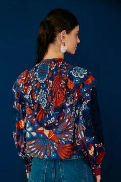 Farm Rio Navy Pineapple Flowers Blouse -Farm Rio Shoop 301819 03