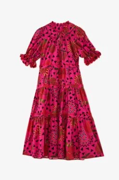 Farm Rio Pink Snake Fruit Organic Cotton Midi Dress 7 Farm Rio Pink Snake Fruit Organic Cotton Midi Dress -Farm Rio Shoop 301829 04