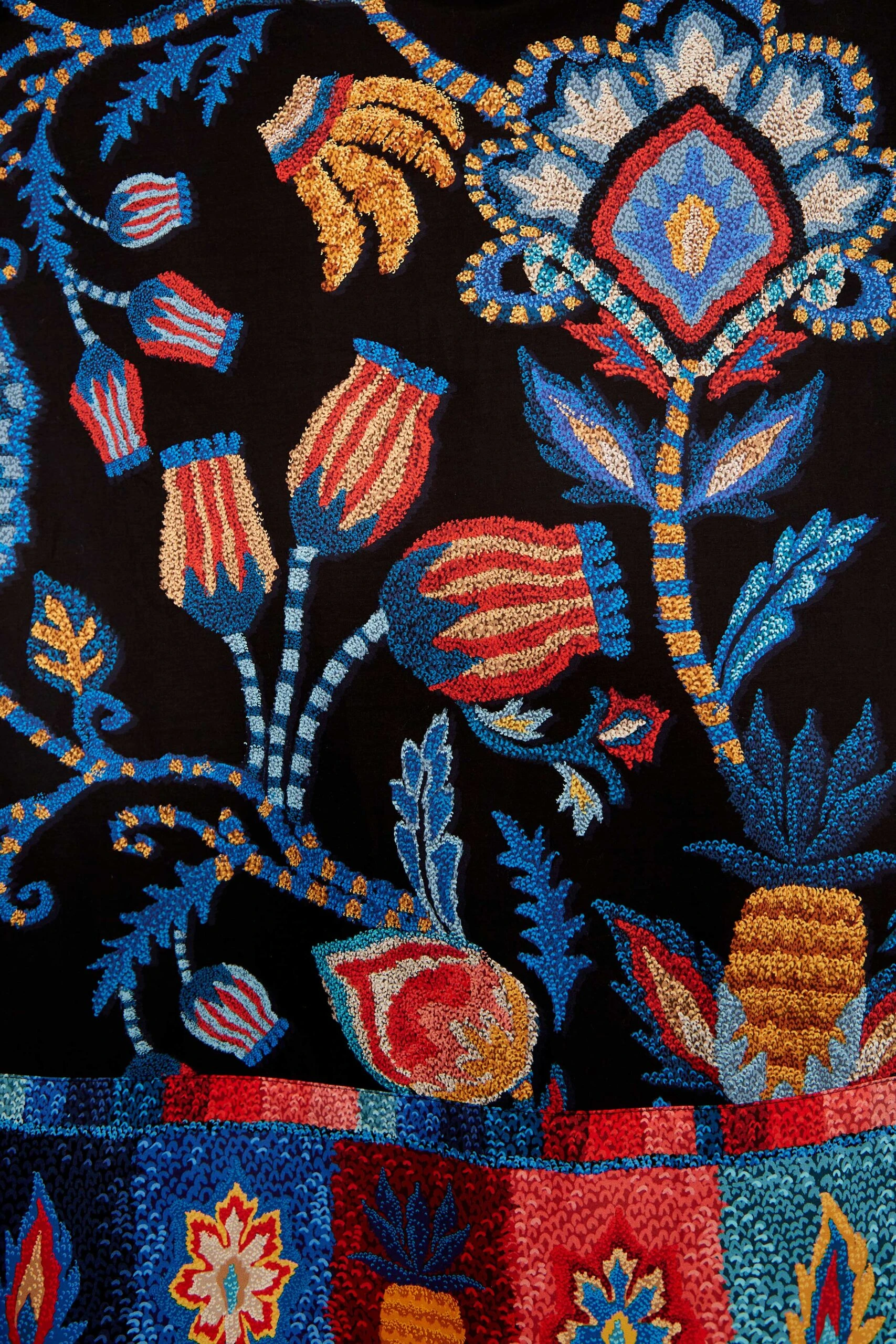 Farm Rio Black Sunset Tapestry Organic Cotton Midi Skirt 3 Farm Rio Black Sunset Tapestry Organic Cotton Midi Skirt - Image 3