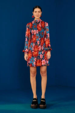 Farm Rio Navy Garden Smocked Mini Dress 7 Farm Rio Navy Garden Smocked Mini Dress -Farm Rio Shoop 301902 03