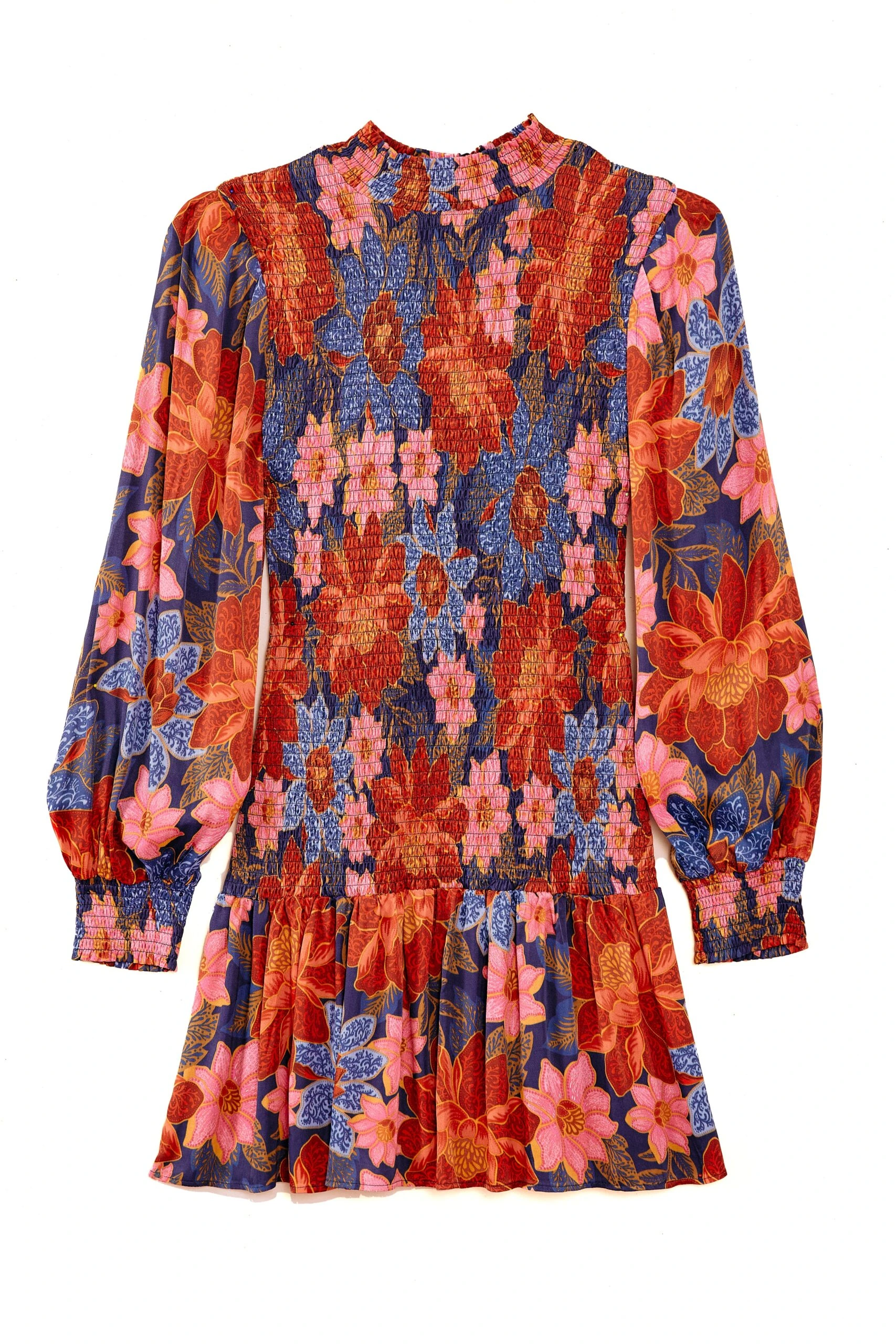 Farm Rio Navy Garden Smocked Mini Dress 5 Farm Rio Navy Garden Smocked Mini Dress - Image 5