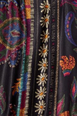 Farm Rio Black Mixed Scarves Mini Dress -Farm Rio Shoop 301909 06