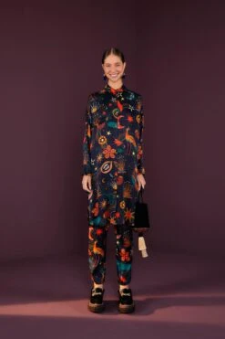 Farm Rio Black Cerrado Sky Lenzing™ Ecovero™ Viscose Shirtdress -Farm Rio Shoop 301933 04 1