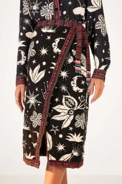 Farm Rio Black & White Cerrado Sky Wrap Skirt -Farm Rio Shoop 301945 03