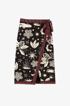 Farm Rio Black & White Cerrado Sky Wrap Skirt -Farm Rio Shoop 301945 06