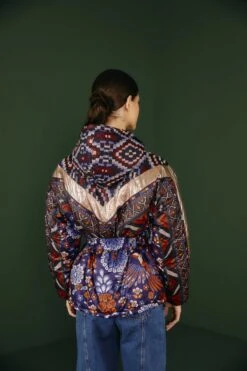 Farm Rio Navy Pineapple Flowers Recycled Polyester Reversible Puffer Jacket -Farm Rio Shoop 302004 03