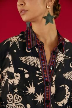 Farm Rio Black & White Cerrado Sky Shirt 7 Farm Rio Black & White Cerrado Sky Shirt -Farm Rio Shoop 302034 03