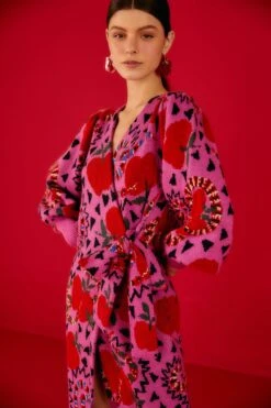 Farm Rio Pink Snake Fruit Sweater Dress 10 Farm Rio Pink Snake Fruit Sweater Dress -Farm Rio Shoop 302212 03