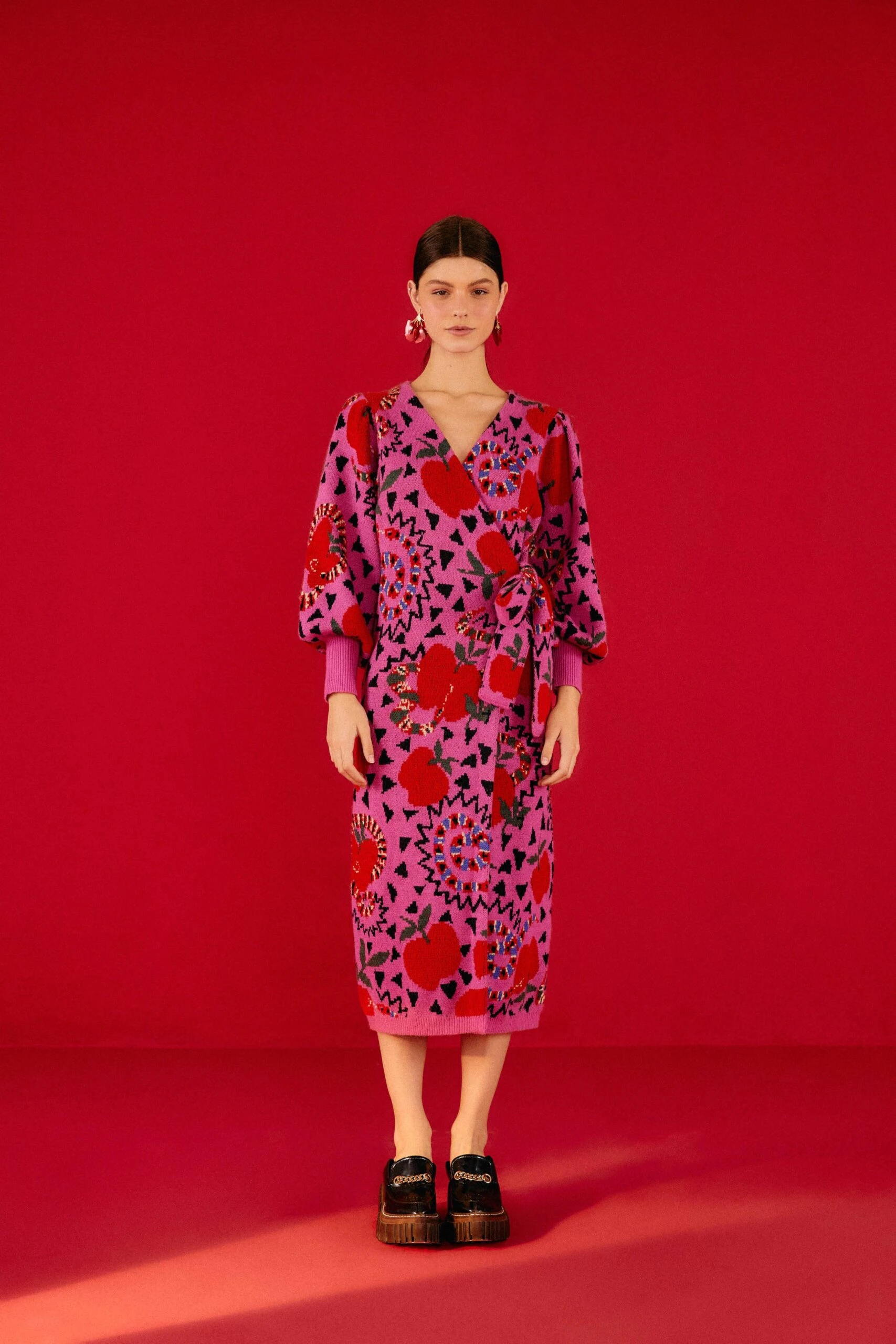 Farm Rio Pink Snake Fruit Sweater Dress 4 Farm Rio Pink Snake Fruit Sweater Dress - Image 4