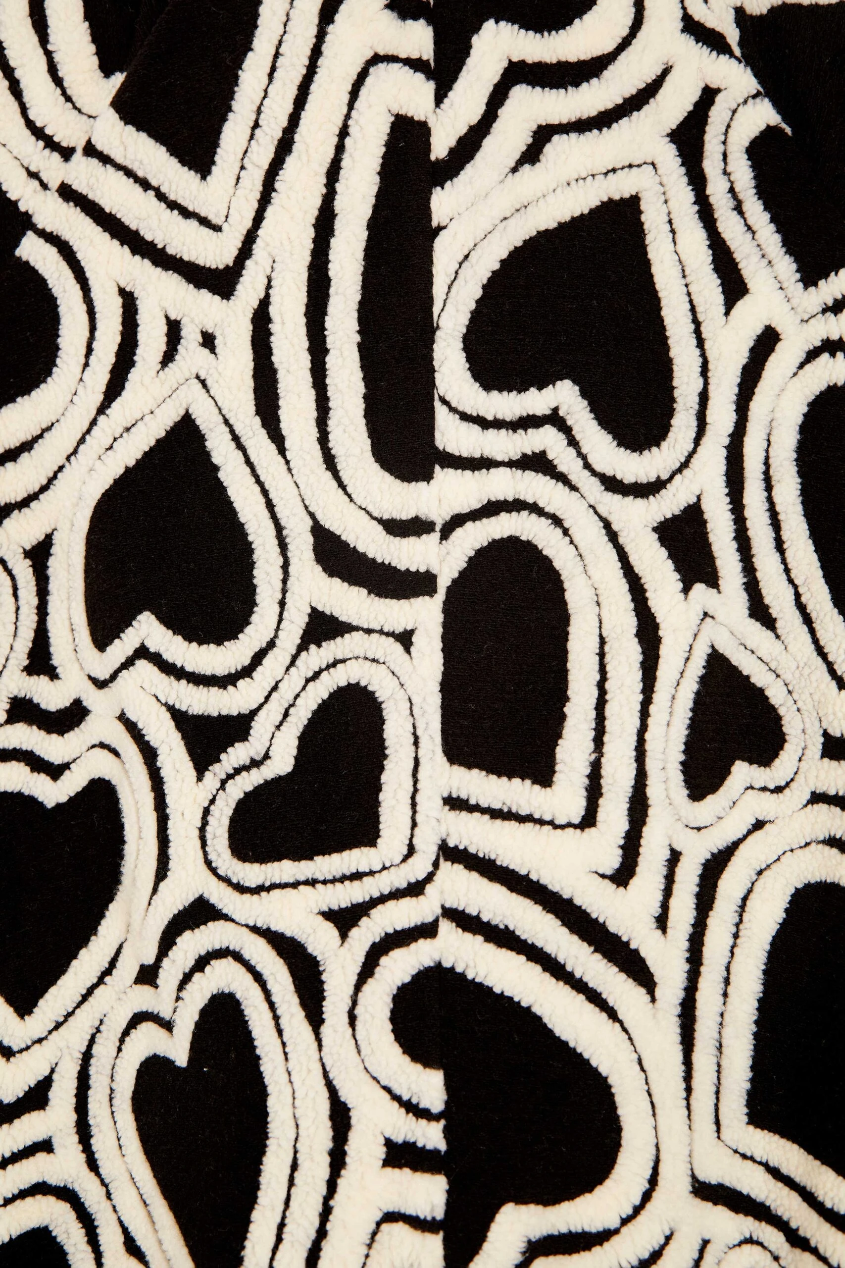 Farm Rio Black And White Wild Hearts Fleece Coat 5 Farm Rio Black And White Wild Hearts Fleece Coat - Image 5