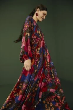 Farm Rio Black Wild Life Lenzing™ Ecovero™ Viscose Maxi Dress -Farm Rio Shoop 302684 04