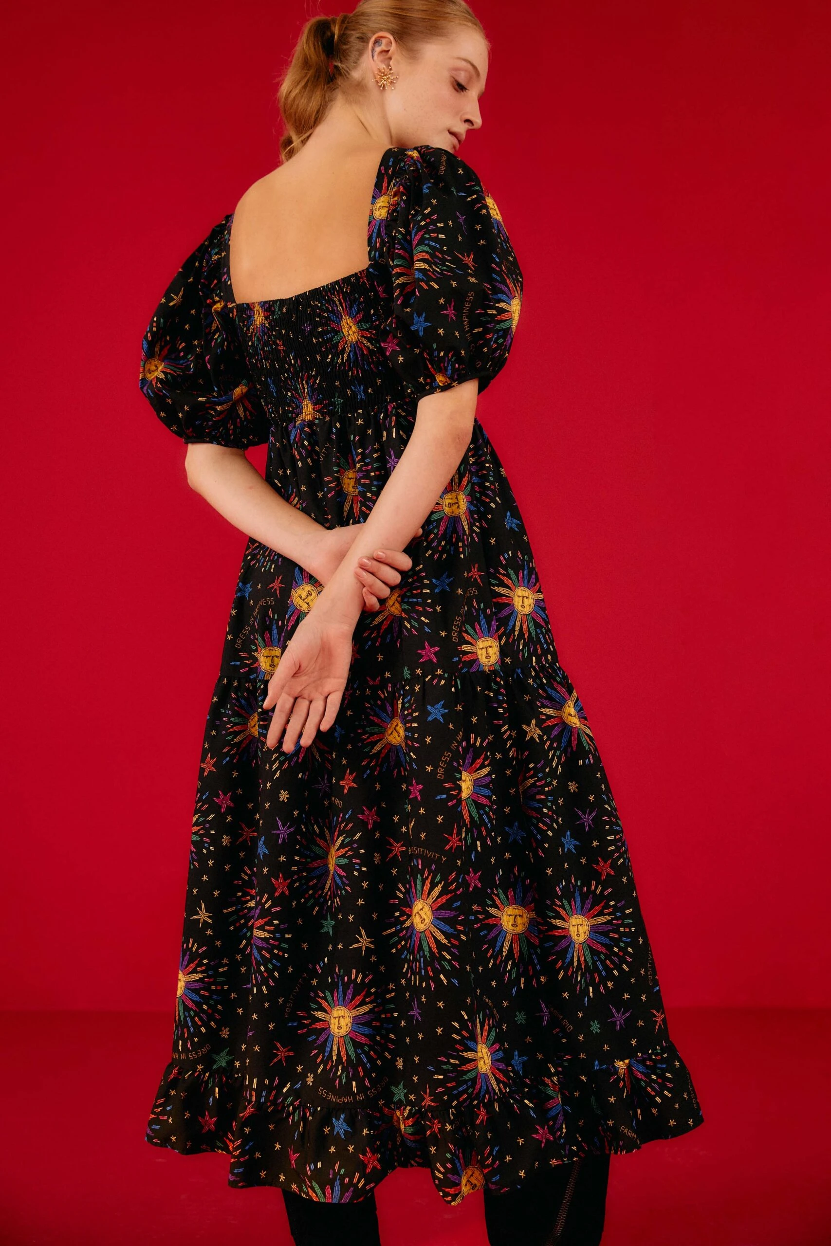 Farm Rio Rainbow Suns Organic Cotton Maxi Dress 3 Farm Rio Rainbow Suns Organic Cotton Maxi Dress - Image 3