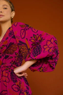 Farm Rio Pink Macaw Forest Maxi Dress 9 Farm Rio Pink Macaw Forest Maxi Dress -Farm Rio Shoop 303789 02