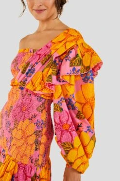 Farm Rio Flowers Garden One Shoulder Mini Dress -Farm Rio Shoop 303791 05