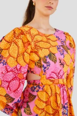 Farm Rio Flowers Garden Organic Cotton Midi Dress -Farm Rio Shoop 303806 03