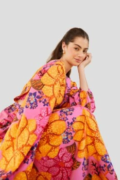 Farm Rio Flowers Garden Organic Cotton Midi Dress -Farm Rio Shoop 303806 05