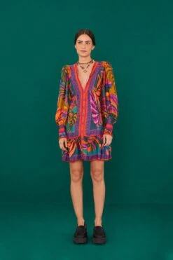 Farm Rio Graphic Foliage Lenzing™ Ecovero™ Viscose Mini Dress 8 Farm Rio Graphic Foliage Lenzing™ Ecovero™ Viscose Mini Dress -Farm Rio Shoop 303810 03