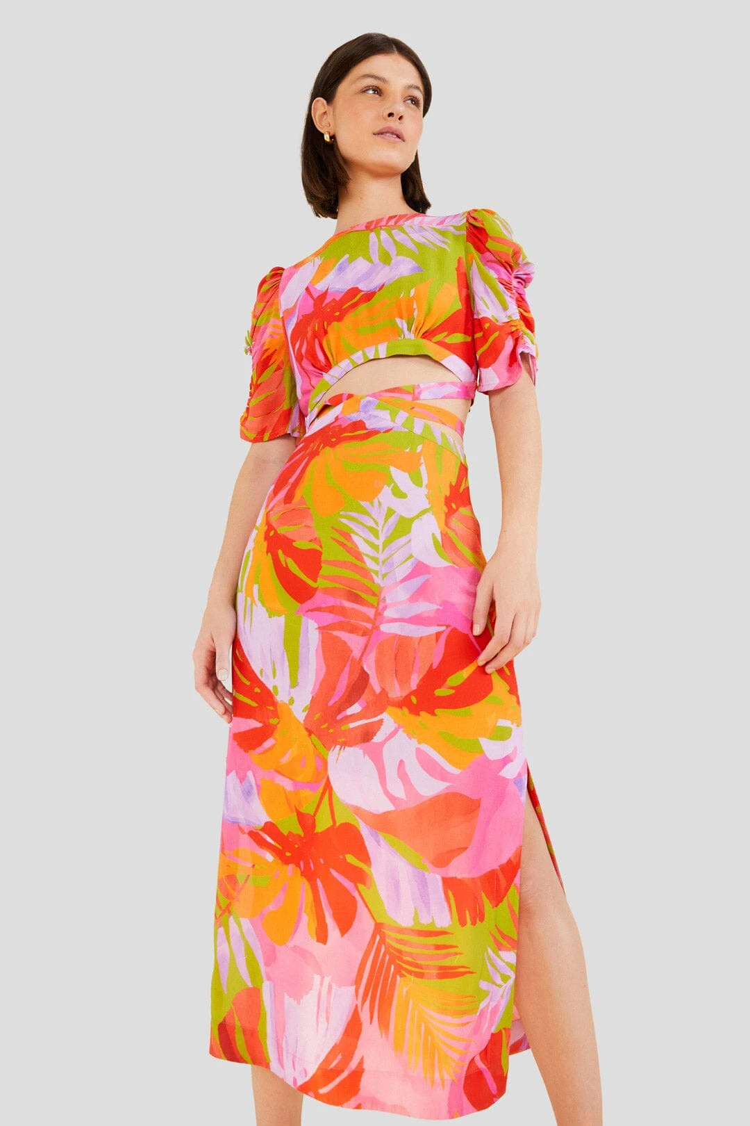 Farm Rio Colorful Leaves Midi Dress 1 Farm Rio Colorful Leaves Midi Dress