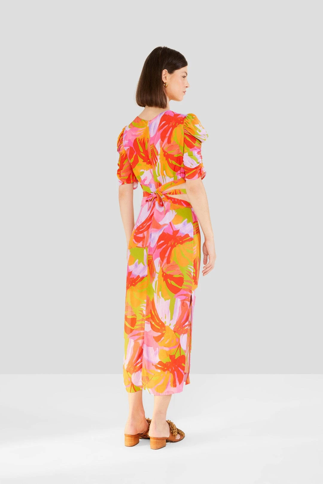Farm Rio Colorful Leaves Midi Dress 2 Farm Rio Colorful Leaves Midi Dress - Image 2