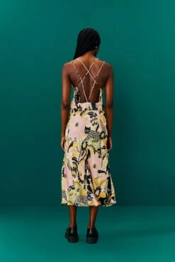 Farm Rio Sand Vintage Forest Lenzing™ Ecovero™ Viscose Midi Dress -Farm Rio Shoop 303824 04