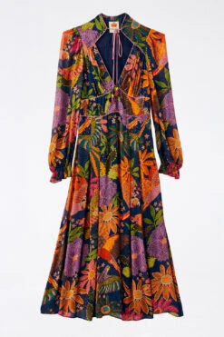 Farm Rio Navy Cool Macaw Midi Dress -Farm Rio Shoop 303830 06