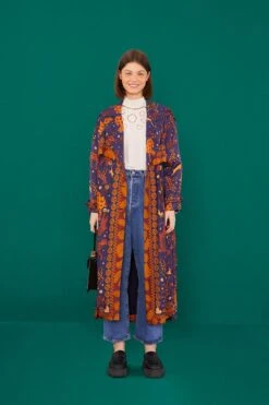 Farm Rio Navy Animal Sky Trench Coat -Farm Rio Shoop 303838 03