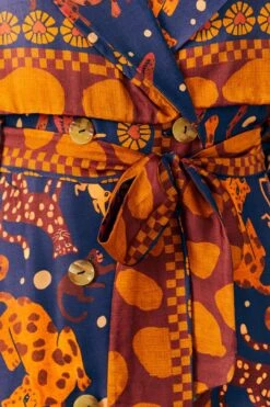 Farm Rio Navy Animal Sky Trench Coat -Farm Rio Shoop 303838 05