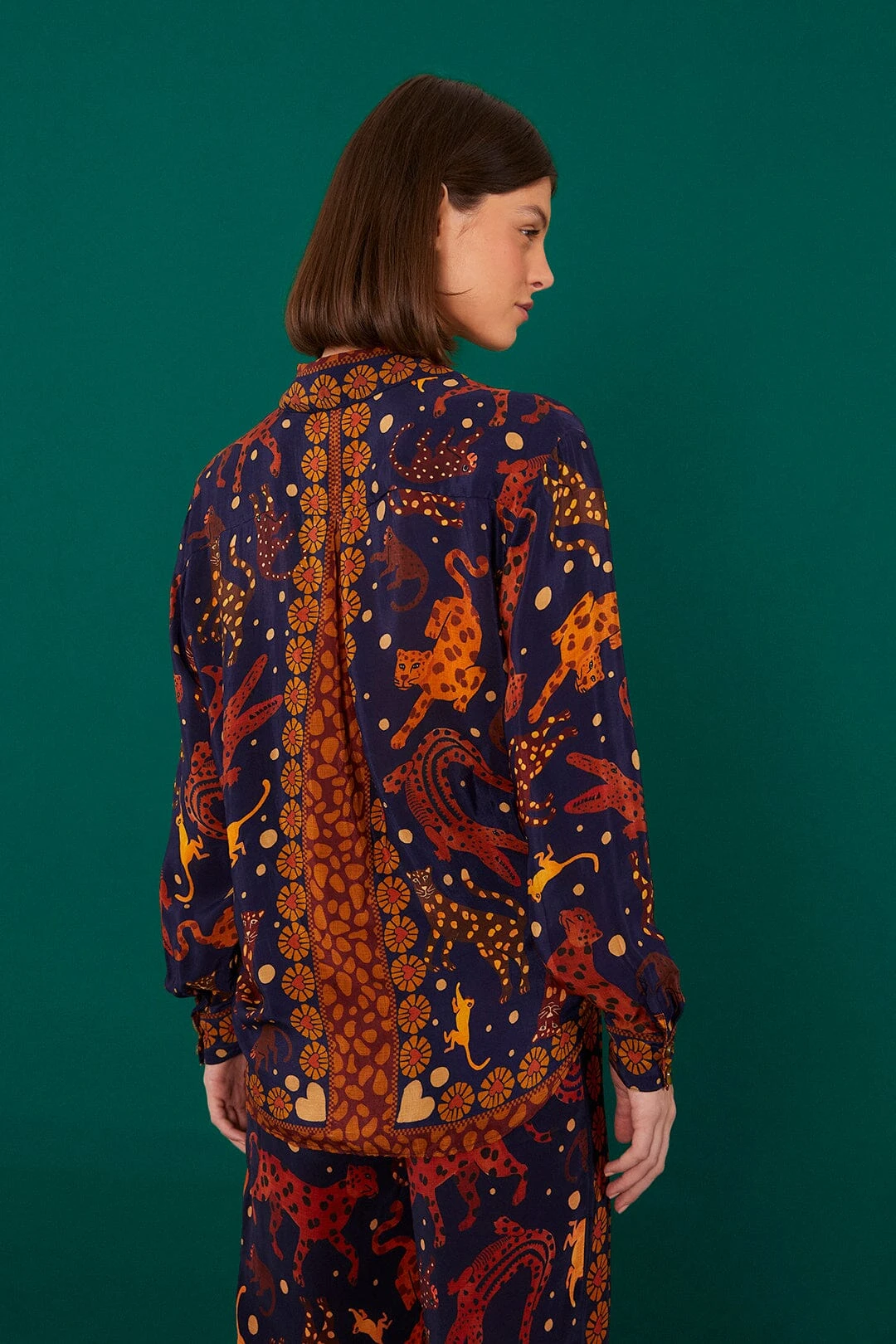 Farm Rio Navy Animal Sky Shirt 3 Farm Rio Navy Animal Sky Shirt - Image 3