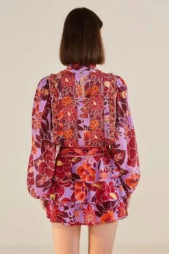 Farm Rio Sweet Floral Layered Mini Skirt -Farm Rio Shoop 303902 03