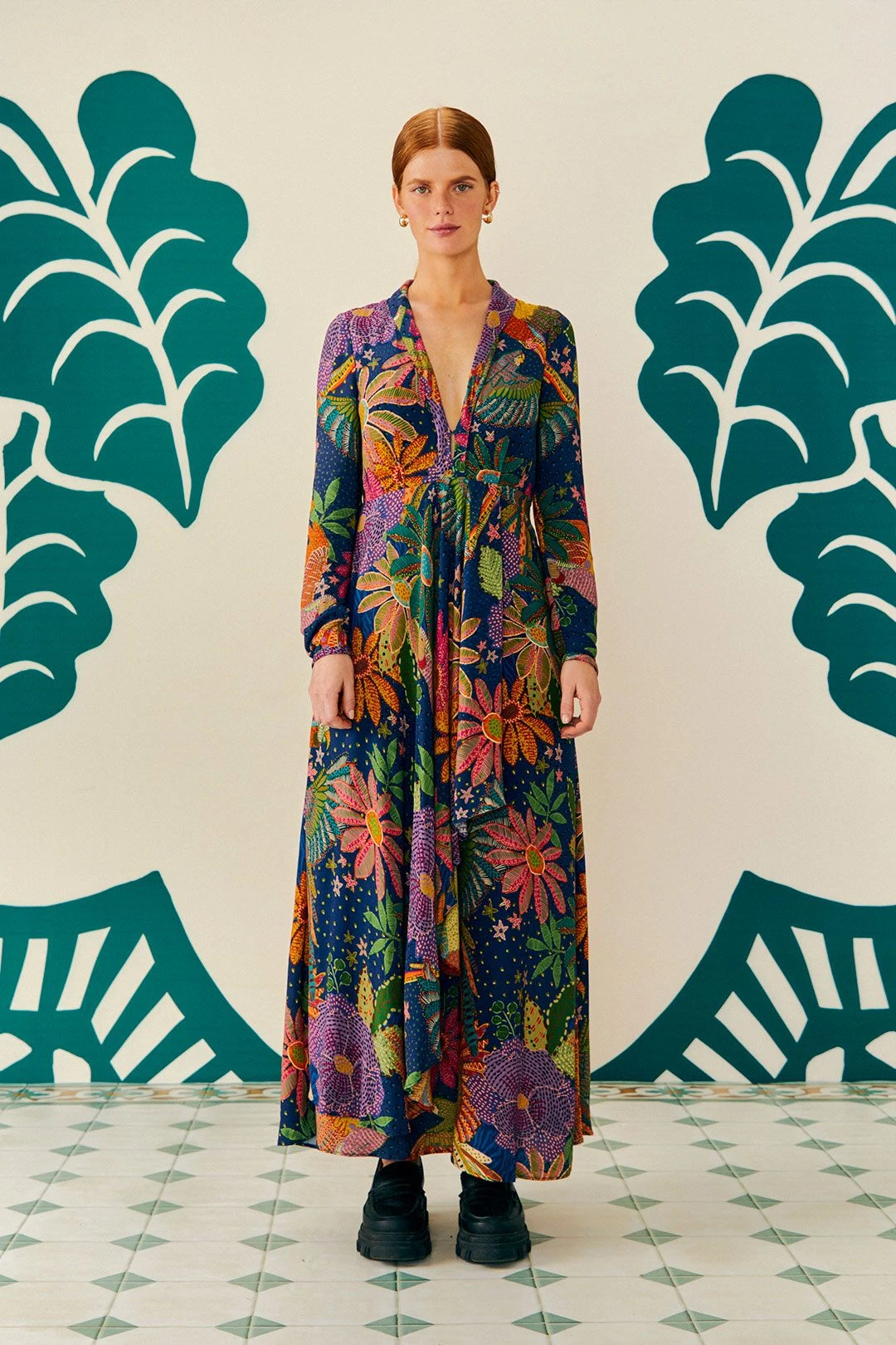 Farm Rio Navy Cool Macaw Maxi Dress 2 Farm Rio Navy Cool Macaw Maxi Dress - Image 2
