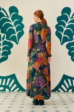 Farm Rio Navy Cool Macaw Maxi Dress 9 Farm Rio Navy Cool Macaw Maxi Dress -Farm Rio Shoop 303923 04