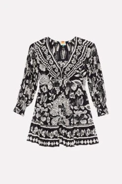 Farm Rio Black Graphic Floral Mini Dress -Farm Rio Shoop 303926 06