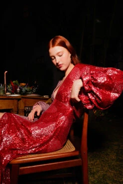 Farm Rio Hearts Sequin Midi Dress -Farm Rio Shoop 303943 05