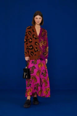 Farm Rio Pink Wild Leopards Lenzing™ Ecovero™ Viscose Maxi Skirt