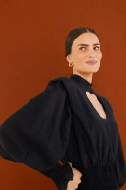 Farm Rio Black Heart Neckline Mini Dress -Farm Rio Shoop 304117 02 1