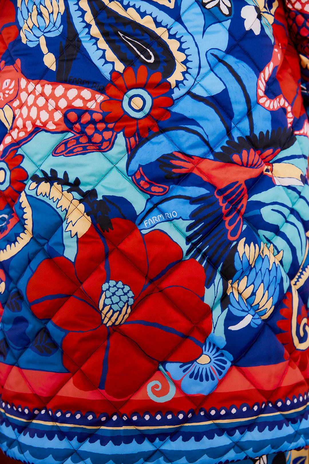 Farm Rio Black Graphic Floral Reversible Puffer Jacket 7 Farm Rio Black Graphic Floral Reversible Puffer Jacket - Image 7