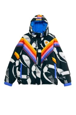 Farm Rio Black Graphic Toucans Ski Puffer Jacket -Farm Rio Shoop 304125 08
