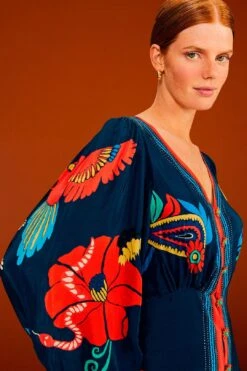 Farm Rio Blue Vintage Forest Midi Dress -Farm Rio Shoop 304135 03 2