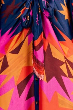 Farm Rio Graphic Scarves Lenzing™ Ecovero™ Viscose Midi Dress -Farm Rio Shoop 304157 05