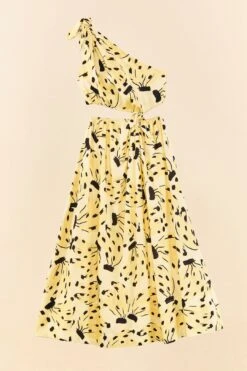 Farm Rio Yellow Bossa Banana Knot Midi Dress -Farm Rio Shoop 305266 06