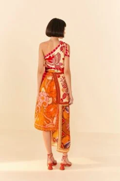 Farm Rio Forest Mixed Scarves Midi Dress 8 Farm Rio Forest Mixed Scarves Midi Dress -Farm Rio Shoop 305267 03