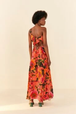 Orange Blooming Garden Maxi Dress 9 Orange Blooming Garden Maxi Dress -Farm Rio Shoop 305268 04