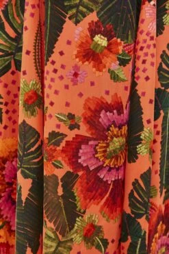 Orange Blooming Garden Maxi Dress 10 Orange Blooming Garden Maxi Dress -Farm Rio Shoop 305268 05