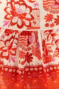 Farm Rio Off-White Rio Tiles Puff Sleeve Mini Dress -Farm Rio Shoop 305274 05