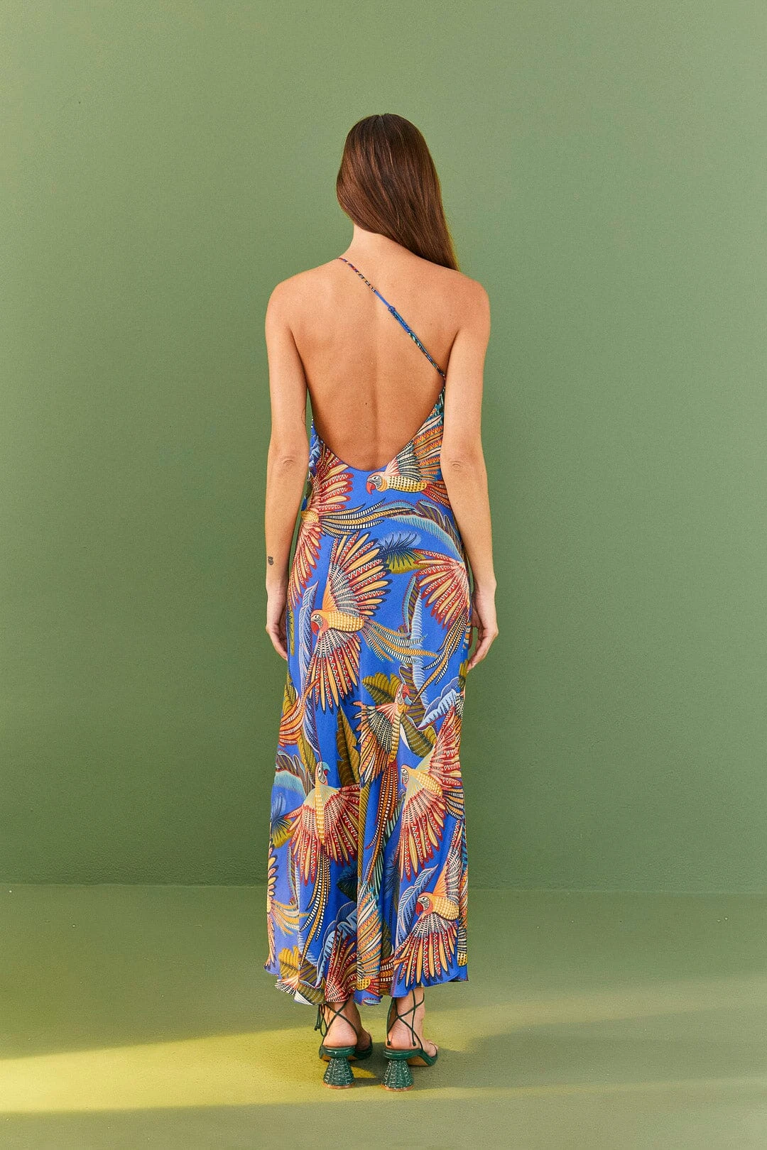 Farm Rio Blue Macaw Flight Lenzing™ Ecovero™ Viscose Midi Dress 3 Farm Rio Blue Macaw Flight Lenzing™ Ecovero™ Viscose Midi Dress - Image 3